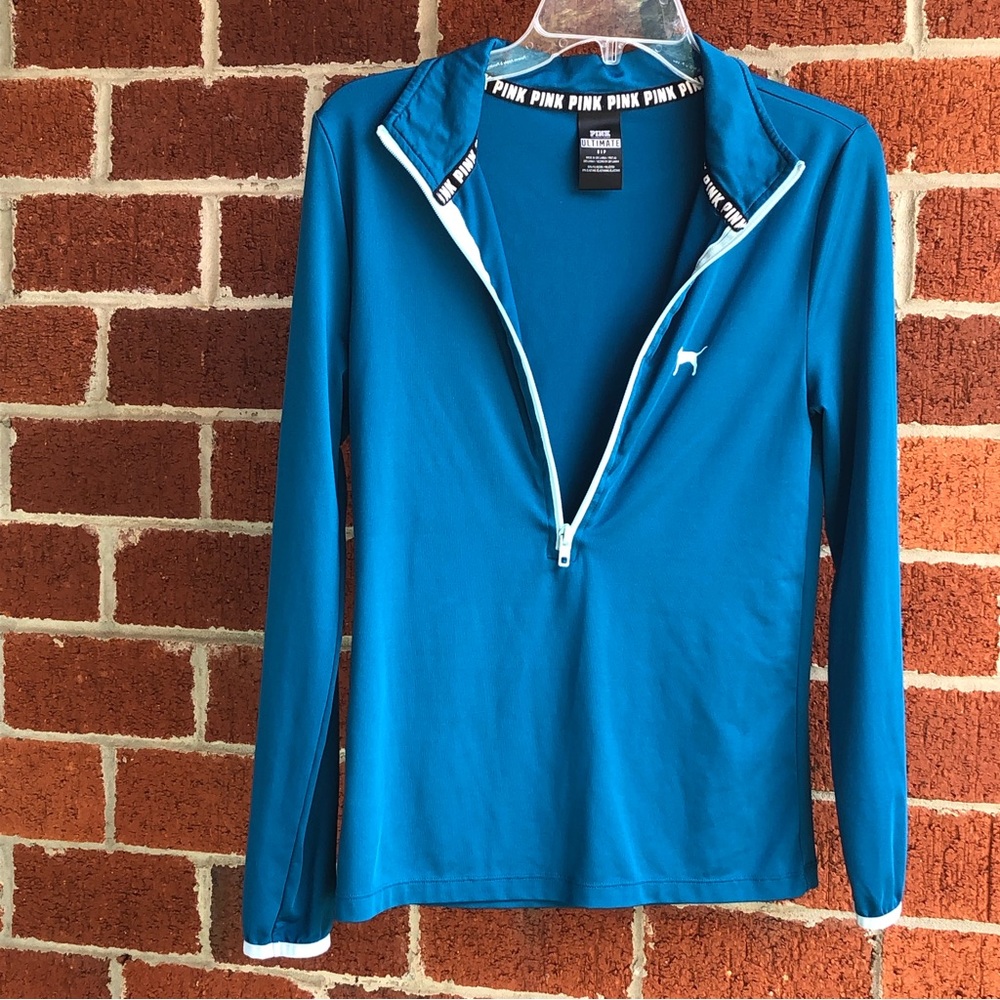PINK V.S. Long Sleeve Quarter Zip Up Blue Size S —#052 - Picture 8 of 9